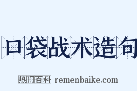 口袋战术造句是什么意思的图片